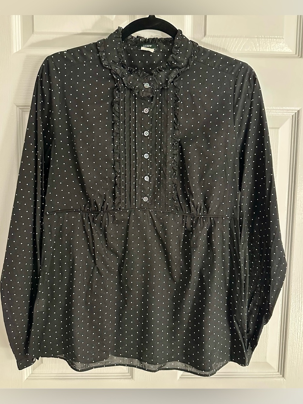 Jcrew Polka Dot Long Sleeve Blouse